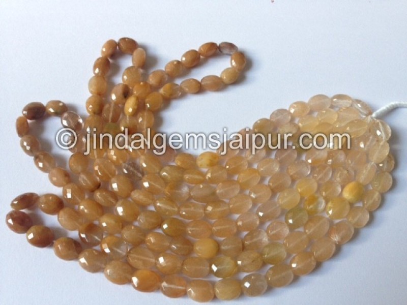 Camel Rutile Faceted Oval Shape Beads
